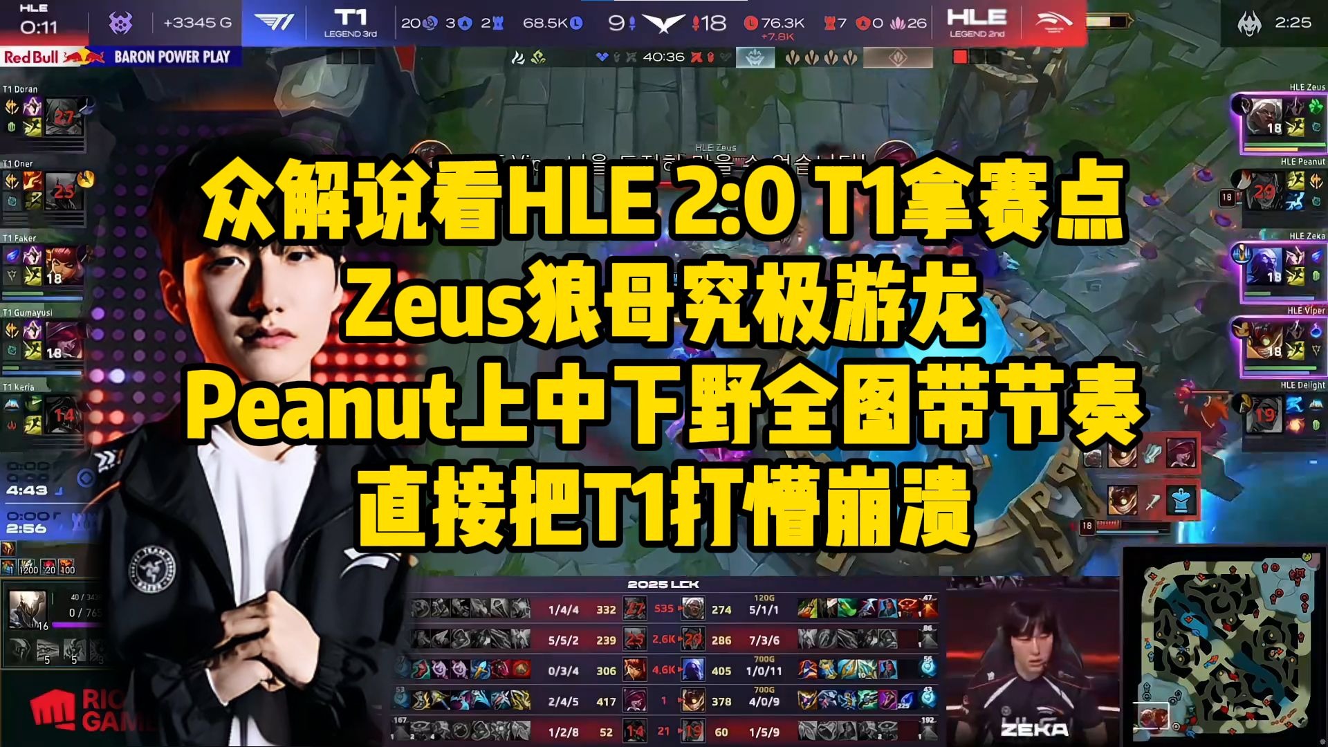 HLE翻盘EG，Zeus拿下关键大龙顶尖较量入围赛，成为赛场最大亮点的简单介绍